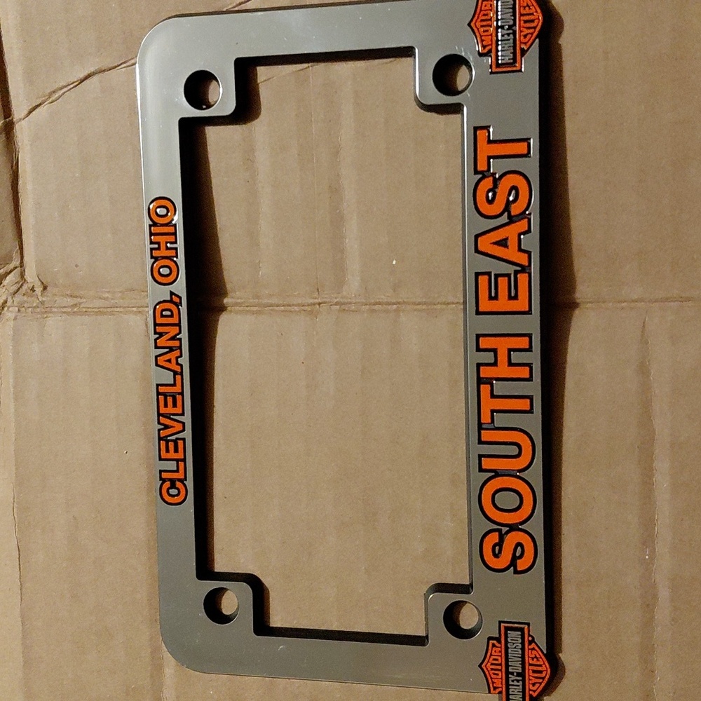 Harley Davidson Motorcycle License Plate Frame Southeast Cleveland Ohio Dealer